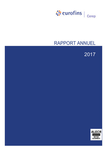 Miniature Eurofins-Cerep Rapport annuel 2017
