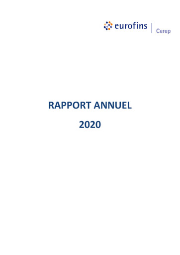 Miniature Eurofins-Cerep Rapport annuel 2020