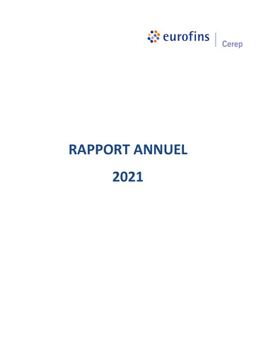 Miniature Eurofins-Cerep Rapport annuel 2021