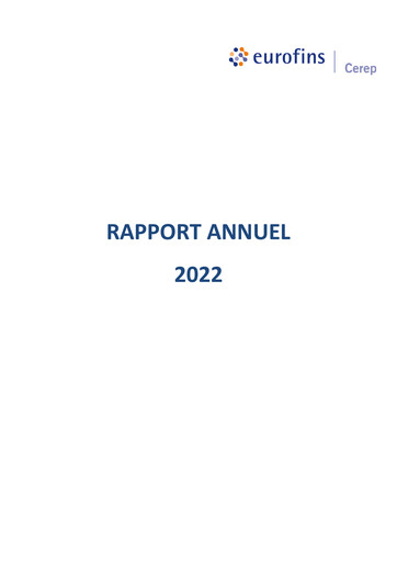 Miniature Eurofins-Cerep Rapport annuel 2022