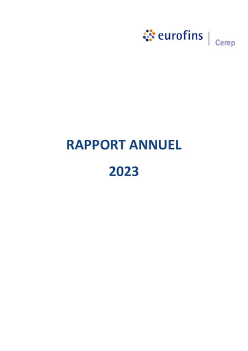 Miniature Eurofins-Cerep Rapport annuel 2023