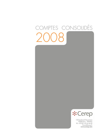 Thumbnail Eurofins-Cerep Financial Statement 2008