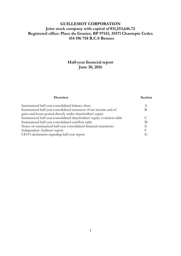 Thumbnail Guillemot Corporation Half-year Report 2016-h1