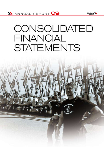 Miniature Haulotte Group Bilan financier 2009