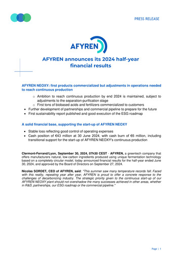 Miniature AFYREN Rapport semestriel 2024-h1