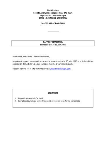 Thumbnail Mr.Bricolage Half-year Report 2026-h1