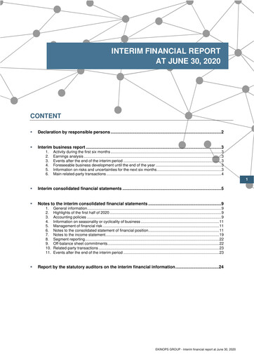 Miniature Ekinops Rapport semestriel 2020-h1