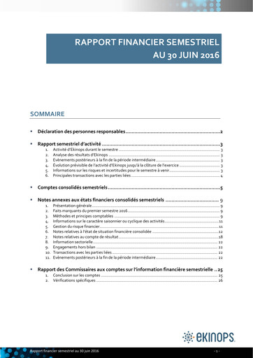 Miniature Ekinops Rapport semestriel 2016-h1