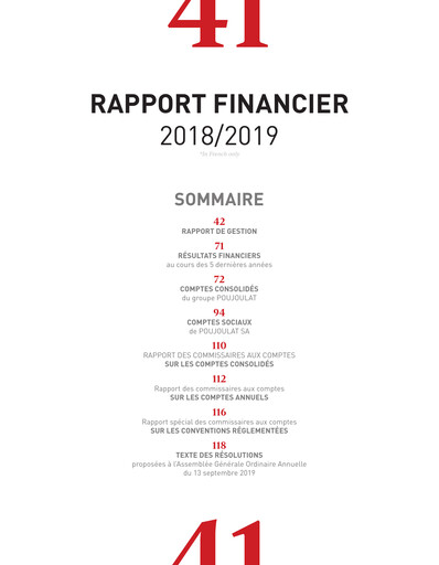 Thumbnail Poujoulat Financial Report 2018-2019
