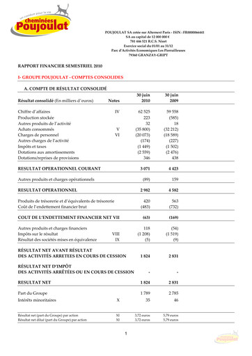 Miniature Poujoulat Rapport semestriel 2010-h1