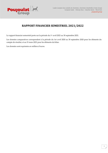 Miniature Poujoulat Rapport semestriel 2021-2022-h1