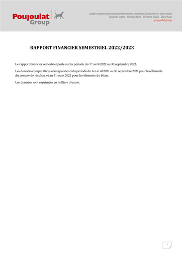 Miniature Poujoulat Rapport semestriel 2022-2023-h1