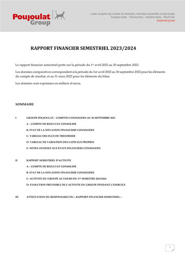 Miniature Poujoulat Rapport semestriel 2023-2024-h1
