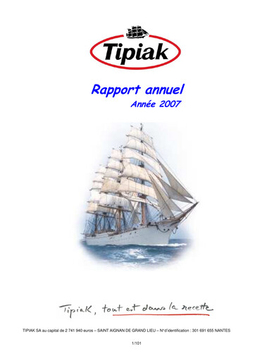 Thumbnail Tipiak Annual Report 2007
