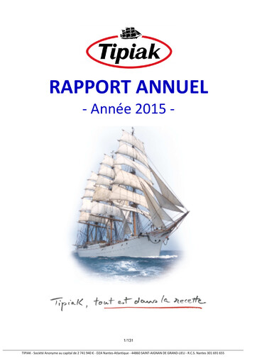 Thumbnail Tipiak Annual Report 2015