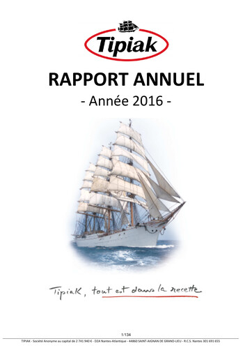Thumbnail Tipiak Annual Report 2016