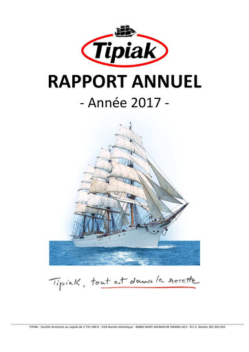 Thumbnail Tipiak Annual Report 2017