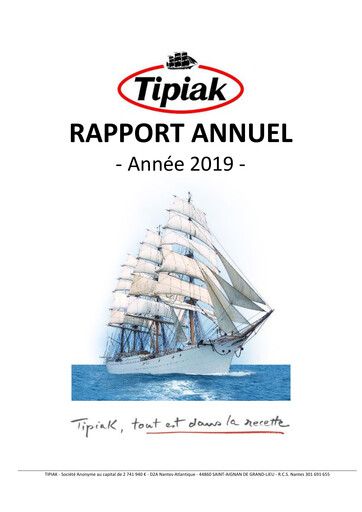 Thumbnail Tipiak Annual Report 2019