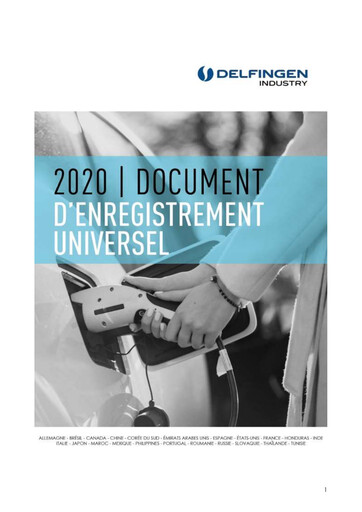 Thumbnail Delfingen Industry Universal Registration Document 2020