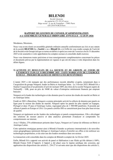 Thumbnail Bilendi SA Annual Report 2025