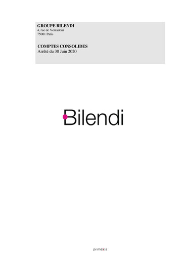 Thumbnail Bilendi SA Financial Report 2020-h1