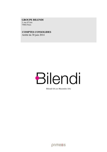 Thumbnail Bilendi SA Financial Statement 2014-h1