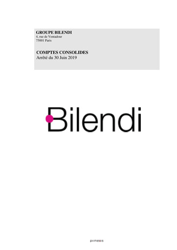 Thumbnail Bilendi SA Financial Statement 2019-h1