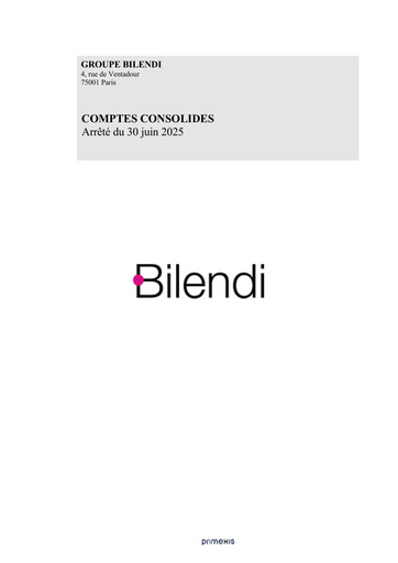 Thumbnail Bilendi SA Financial Statement 2025-h1