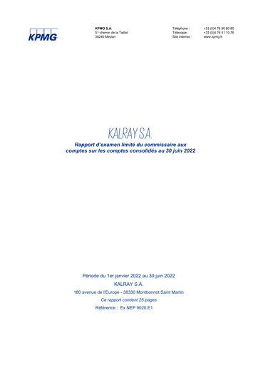 Thumbnail Kalray Half-year Report 2022-h1