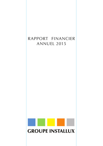 Miniature Installux S.A. Rapport annuel 2015