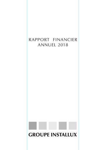 Miniature Installux S.A. Rapport annuel 2018