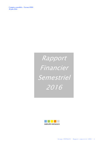 Miniature Installux S.A. Rapport semestriel 2016-h1
