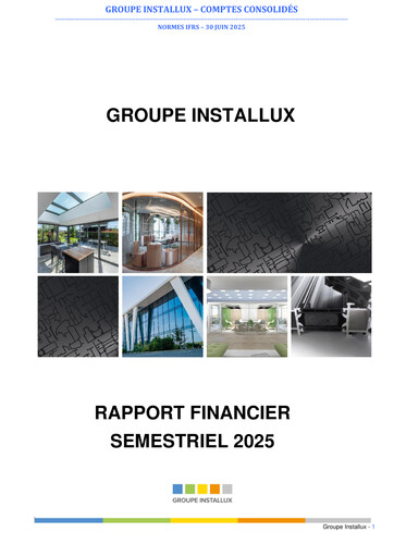 Miniature Installux S.A. Rapport semestriel 2025-h1
