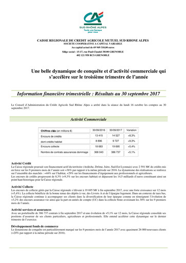Thumbnail Caisse Régionale de Crédit Agricole Mutuel Sud Rhône Alpes Quarterly Report 2017-q3