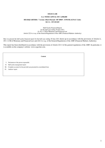Thumbnail Sogeclair Half-year Report 2011-h1