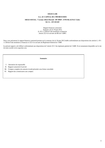 Thumbnail Sogeclair Half-year Report 2012-h1