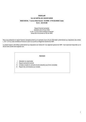 Thumbnail Sogeclair Half-year Report 2022-h1