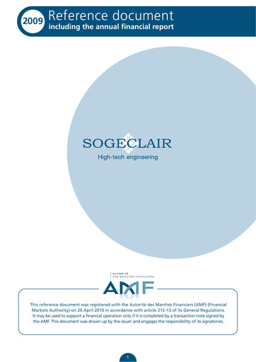 Thumbnail Sogeclair Universal Registration Document 2009
