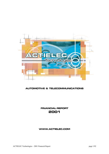 Thumbnail ACTIA Group Financial Report 2001