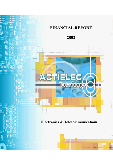 Thumbnail ACTIA Group Financial Report 2002