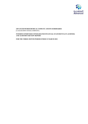 Thumbnail Advanced Petrochemical Financial Statement 2018-q1