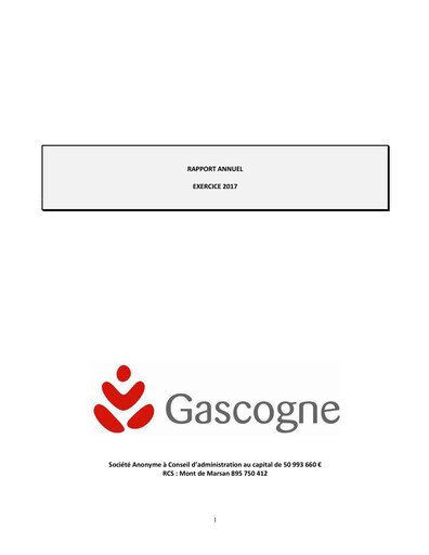 Miniature Gascogne Groupe Rapport annuel 2017