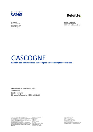 Miniature Gascogne Groupe Bilan financier 2025