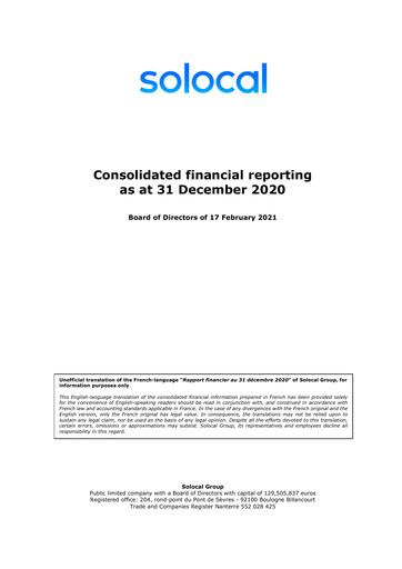 Miniature Solocal Group Rapport financier 2020