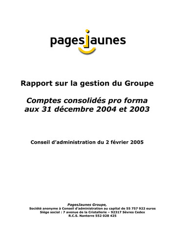 Thumbnail Solocal Group Financial Report 2004