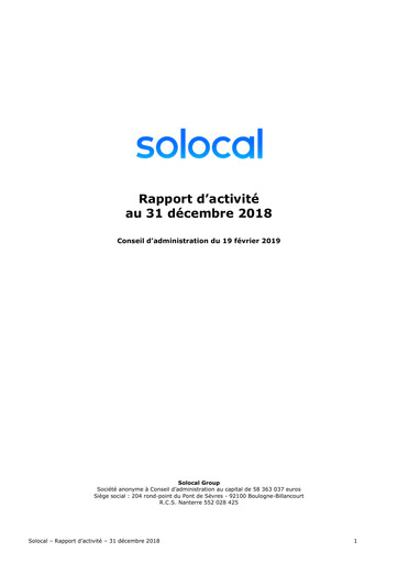 Thumbnail Solocal Group Financial Report 2018