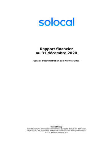 Vorschaubild Solocal Group Finanzbericht 2020