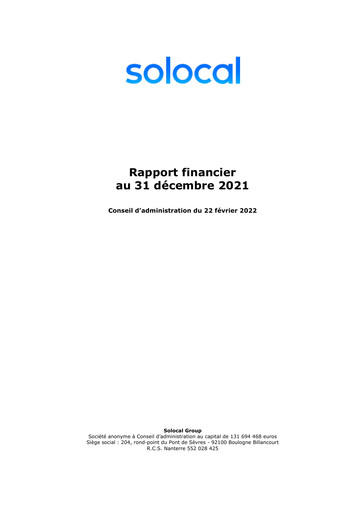Vorschaubild Solocal Group Finanzbericht 2021