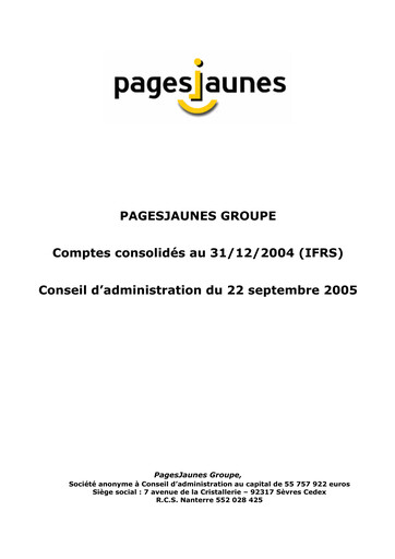 Miniature Solocal Group Bilan financier 2004