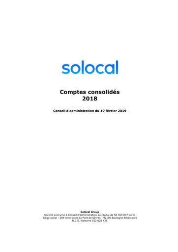 Miniature Solocal Group Bilan financier 2018